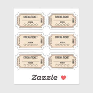 Movie Night Film Star Rating Labels Cinema Tickets