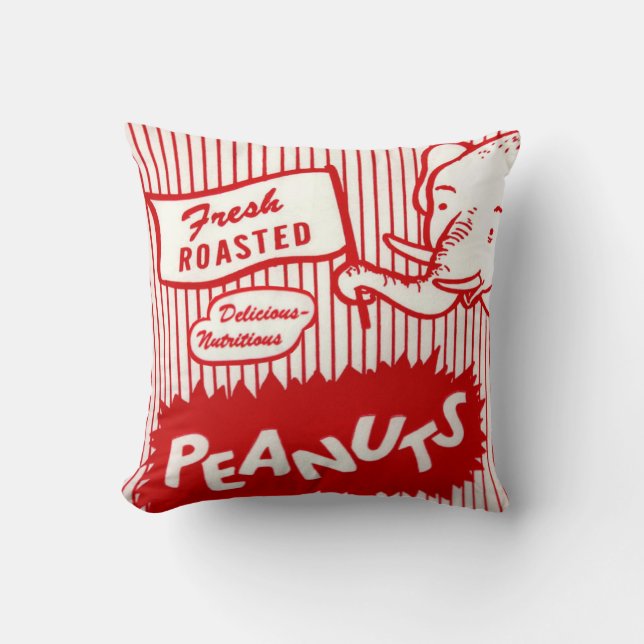Movie Night: Fresh Peanuts Throw Pillow (Front)