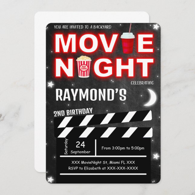 Movie Night Invitation (Front/Back)