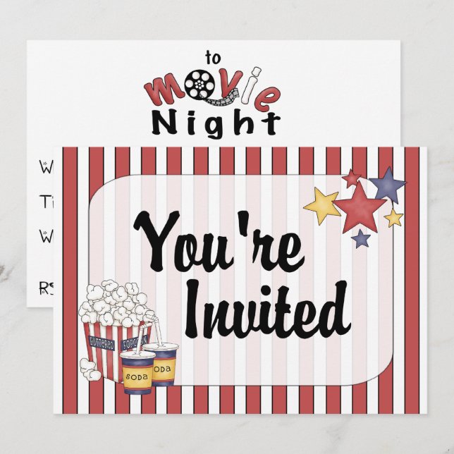 Movie Night Invitation (Front/Back)