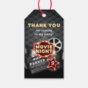 Movie Night Luxury Birthday Thank you Gift Tags