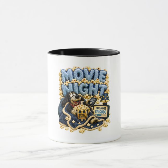 Movie Night Please Pause Funny Cozy Mug (Center)