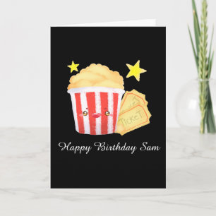 Movie Night Popcorn And Tickets Card