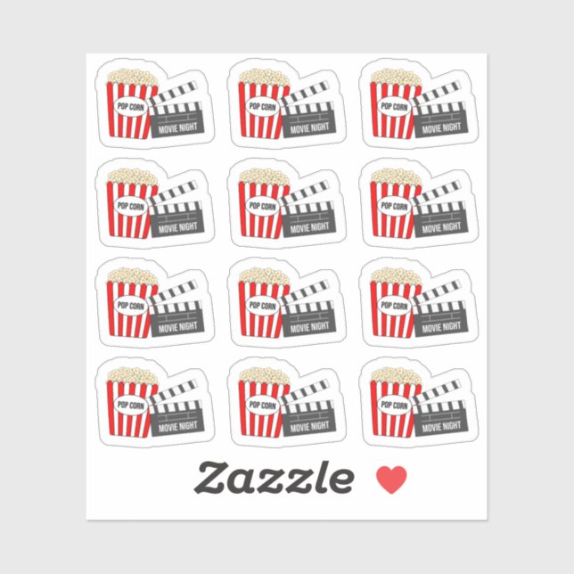 Movie Night Popcorn Cinema Event Reminder Planner (Sheet)