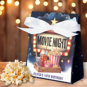 Movie Night Popcorn Kids Birthday Favor Box