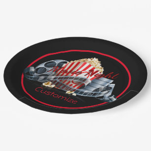 Movie Night Popcorn Paper Plate