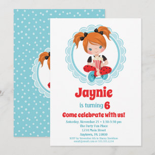 Movie Night Red Hair Girls Birthday Invitation