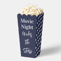 Movie Night Under the Stars Dark Blue and White