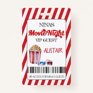 Movie Night VIP Guest Lanyard, Cinema Lanyard, Bad Badge