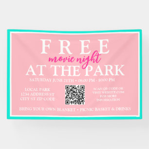 Movie Nights at the Park   Custom Summer Event Banner