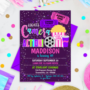 Movie Party Invitation Cinema Party Girl