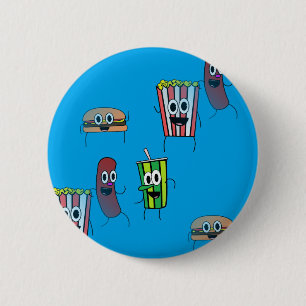 movie popcorn 2 inch round button