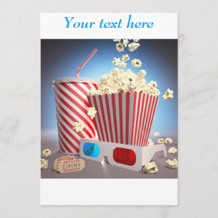 Movie popcorn invitations