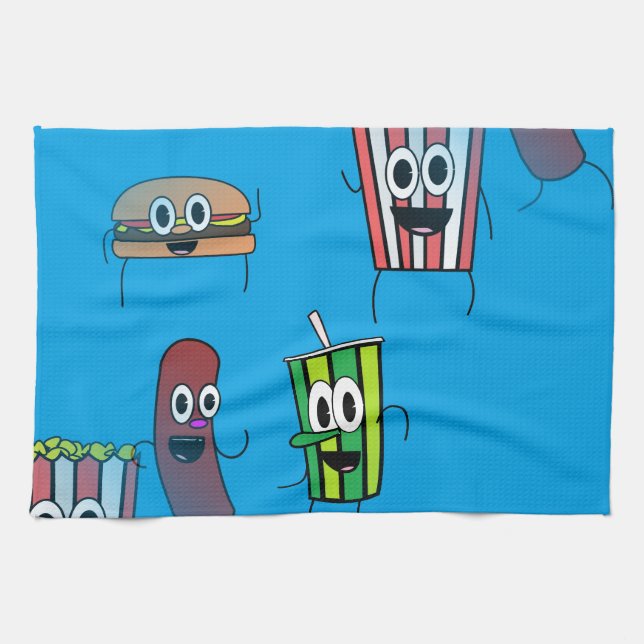 movie popcorn kitchen towel (Horizontal)