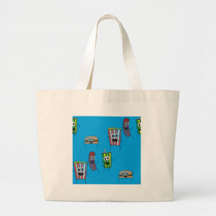 movie popcorn large tote bag
