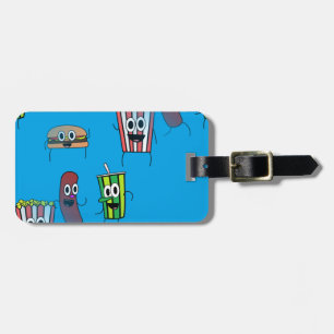 movie popcorn luggage tag