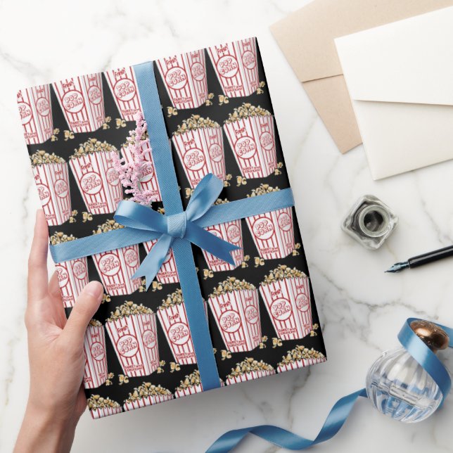 Movie popcorn pattern wrapping paper themed (Gifting)