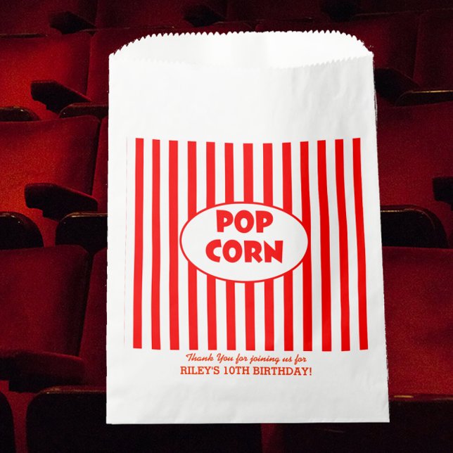 Movie Popcorn Personalized Party Favour Bag (Creator Uploaded)