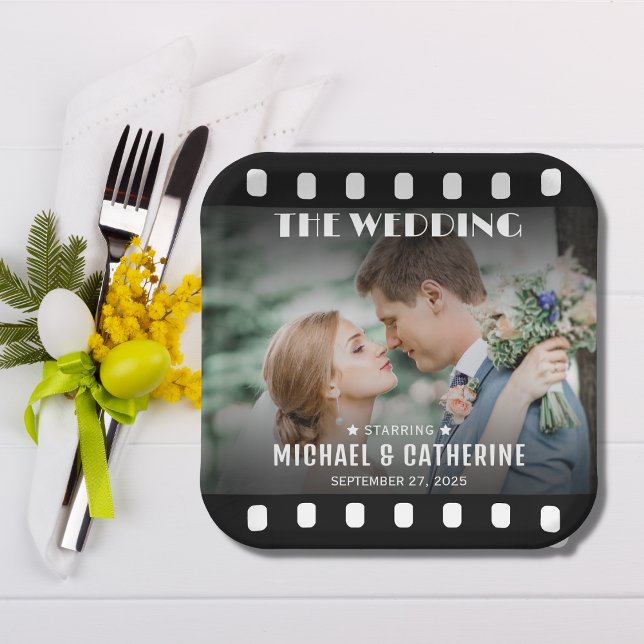 Movie Poster Film Reel Wedding Unique  Paper Plate (Creator Uploaded)