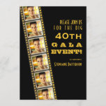 Movie Premiere Celebrity 40th Birthday Photo Gala Invitation<br><div class="desc">Celebrate that big birthday for a special person with a gala event - just like in Hollywood - and send out invitations in the form of VIP tickets to the big celebration! The very special golden ticket on back contains all of the information regarding your gala event. The front features...</div>