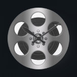 Movie Reel (Printed Flat) Round Clock<br><div class="desc">Movie reel (printed flat on to a flat surface) novelty themed products from Ricaso</div>