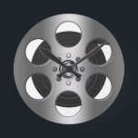 Movie Reel (Printed Flat) Round Clock<br><div class="desc">Movie reel (printed flat on to a flat surface) novelty themed products from Ricaso</div>