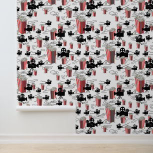 Movie Reels and Popcorn Wallpaper