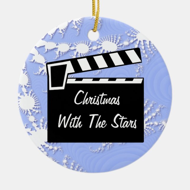 Movie Slate Clapperboard Board Ceramic Ornament (Front)