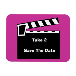 Movie Slate Clapperboard Save The Date Flexi Magnet