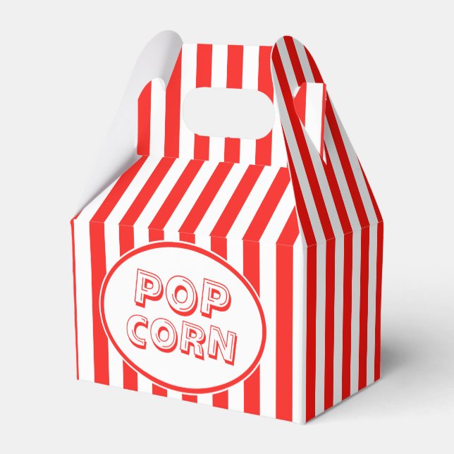 Movie Snack Bar Red And White Pop Corn Favor Box (Back Side)
