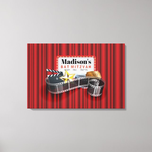 MOVIE STAR Bat Bar Mitzvah Sign In MEMORY Board (Front)