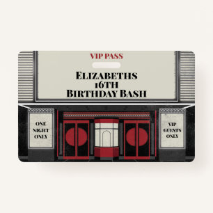 Movie Star Birthday Bash VIP Pass Badge