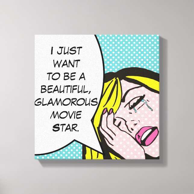 Movie Star Pop Art Stretched Canvas Print (Front)