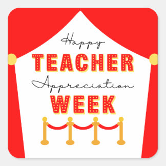 Movie Star Teacher Appreciation Red Carpet Square Sticker