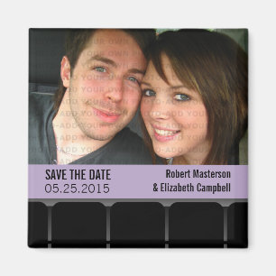 Movie Theater Photo Save the Date Magnet, Lilac Magnet