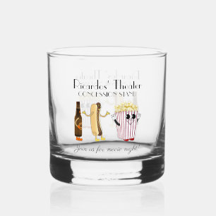 Movie Theatre Concession Stand Hotdog Popcorn Rock Whiskey Glass