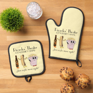 Movie Theatre Concession Stand Oven Mitt & Pot Holder Set