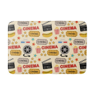 Movie Theatre Fun Pattern Bath Mat