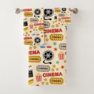 Movie Theatre Fun Pattern Bath Towel Set