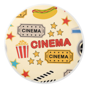 Movie Theatre Fun Pattern Ceramic Knob