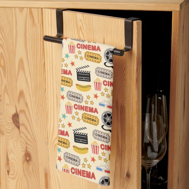 Movie Theatre Fun Pattern Kitchen Towel (Thirds Fold)