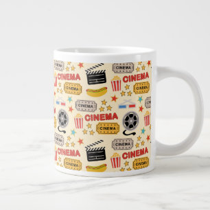 Movie Theatre Fun Pattern Large Coffee Mug