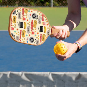 Movie Theatre Fun Pattern Pickleball Paddle