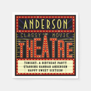 Movie Theatre Themed Birthday Party Supplies Zazzle Ca