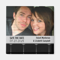 Movie Theatre Photo Save the Date Magnet, Grey