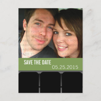 Movie Theatre Photo Save the Date Postcard, Green Announcement Postcard