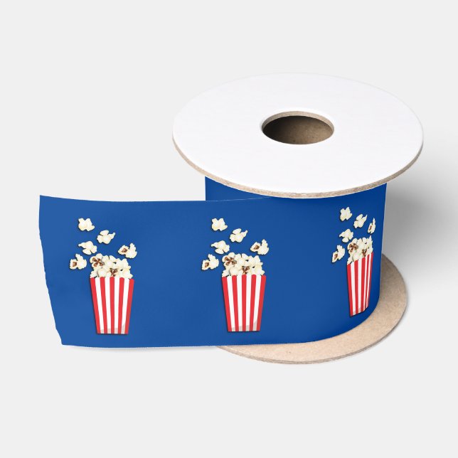 Movie Theatre Popcorn Birthday Party Satin Ribbon (Spool)