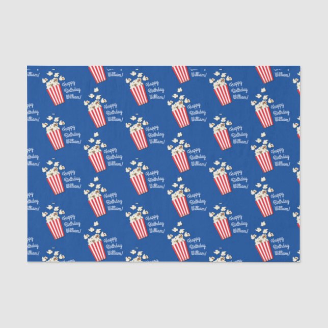 Movie Theatre Popcorn Birthday Party Tissue Paper (Front)