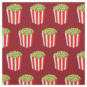 Movie Theatre Popcorn Box Pattern Red Fabric