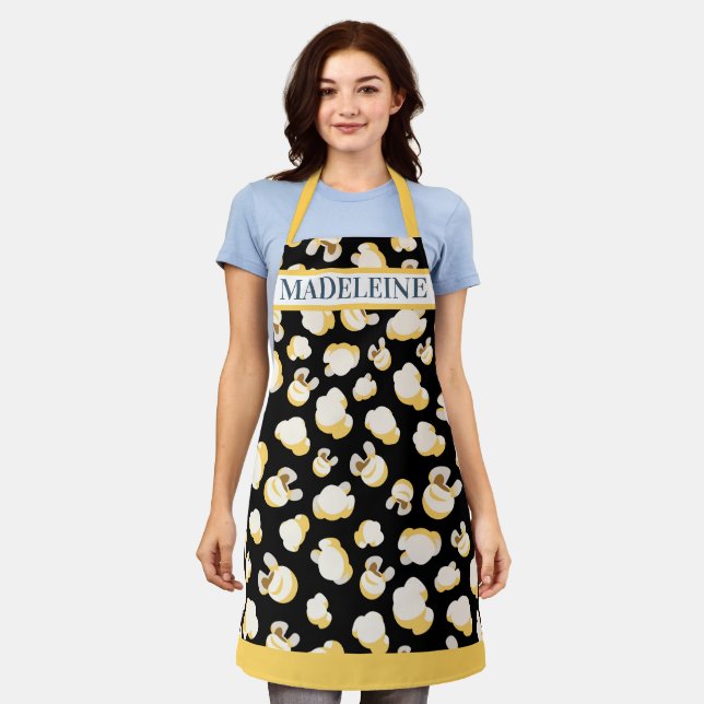 Movie Theatre Popcorn Concessions Custom Name  Apron (Worn)